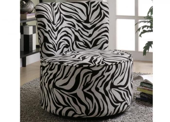 Zebra Swivel Accent Lounge Chair,Coaster