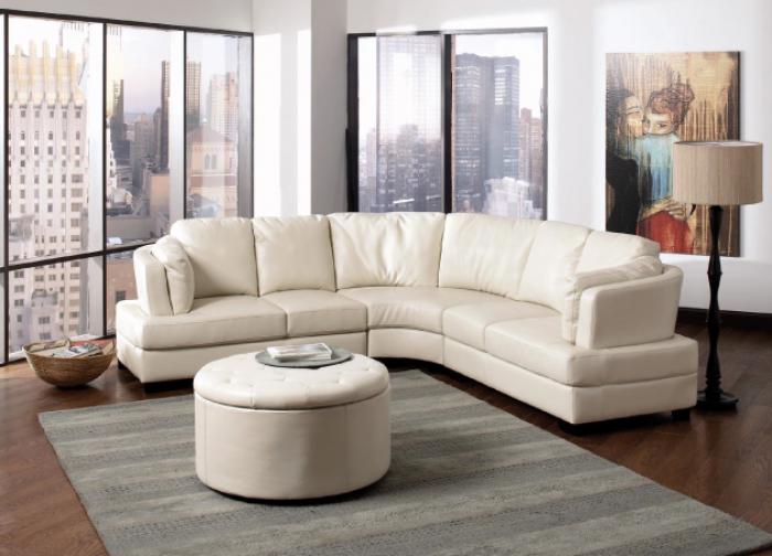 Cream Bonded Leather Sectional,Coaster