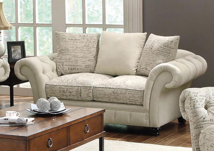 Willow Traditional French Laundry Style Loveseat w/Button Tufting,Coaster