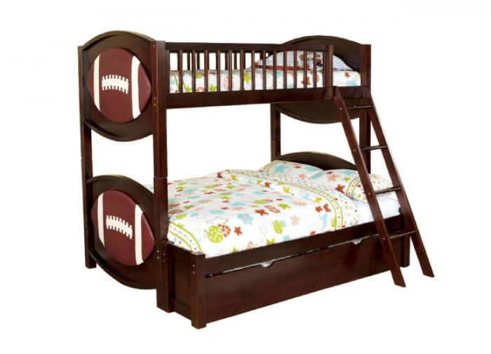 Olympic V Twin/Full Football Bunk Bed,Furniture of America