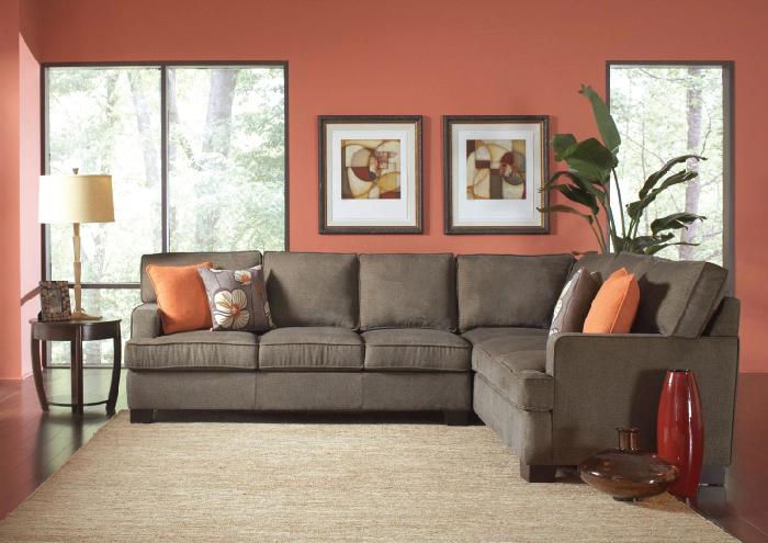 Alvah Transitional Track Arm Sectional,Coaster