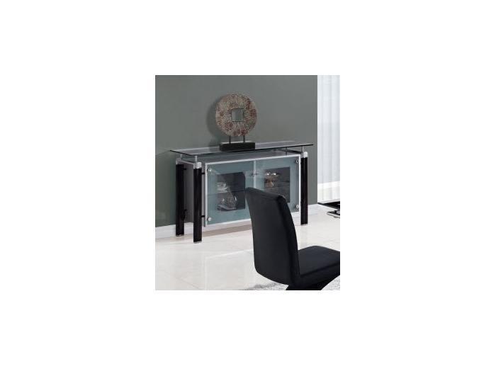 Global Furniture D88 Black Buffet w/Frosted Glass Top,Global Furniture