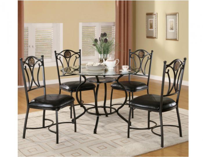 Altamonte 5-Piece Dining Room Set with Glass Table Top,Coaster