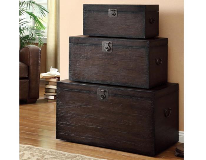 3-Piece Nesting Storage Accent Trunk,Coaster