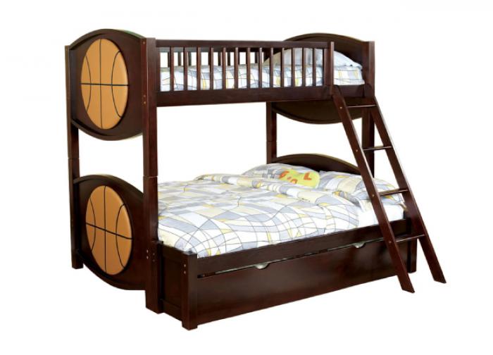 Olympic V Twin/Full Basketball Bunk Bed,Furniture of America