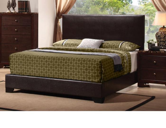 Conner Queen Brown Leather Bed,Coaster