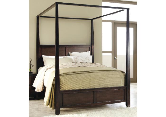 Ingram Queen Canopy Bed with Raised Panels,Coaster