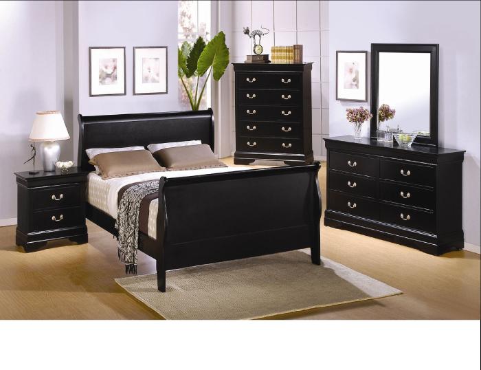Louis Philippe Black King Sleigh Bed,Coaster