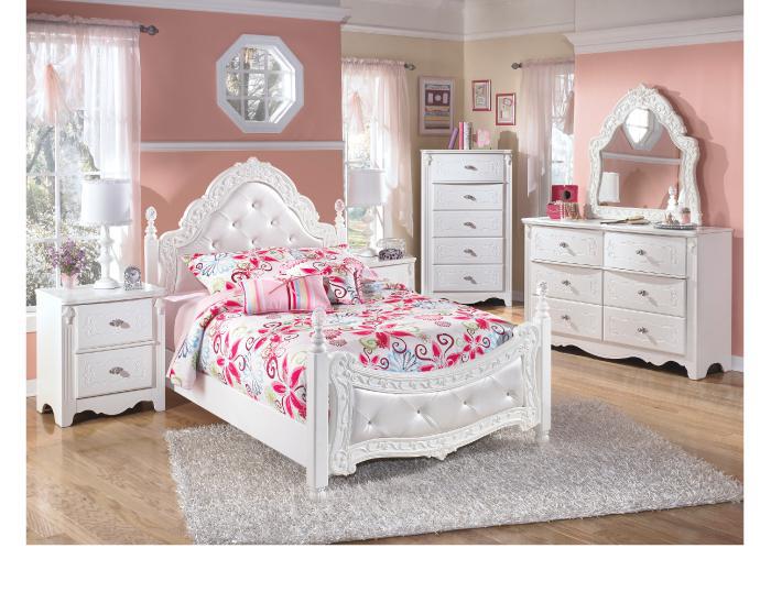 Exquisite Twin Post Bed,Dresser,Mirror & Nightstand,Coaster