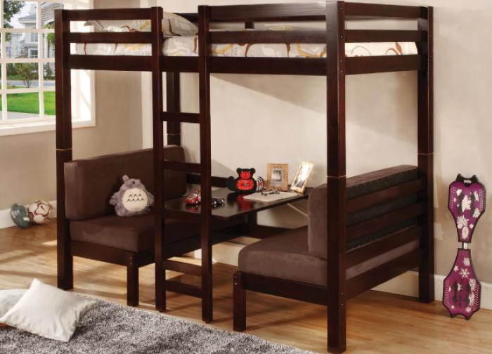 Coaster Twin/Twin Bunk Bed Loft Bed (Convertible Table W/ Seating,Coaster