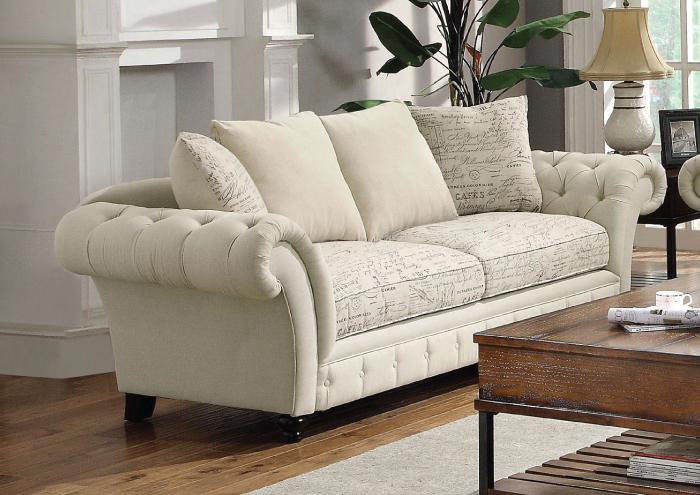 Willow Traditional French Laundry Style Sofa w/Button Tufting,Coaster