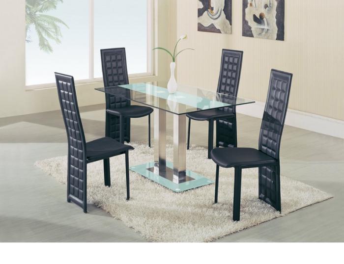 Global D2108 5-Piece Silver Frosted Dining Room Set,Global Furniture