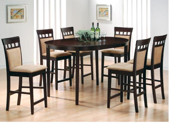 5-Piece Rich Cappuccino Oval Counter Height Dining Set ,Coaster