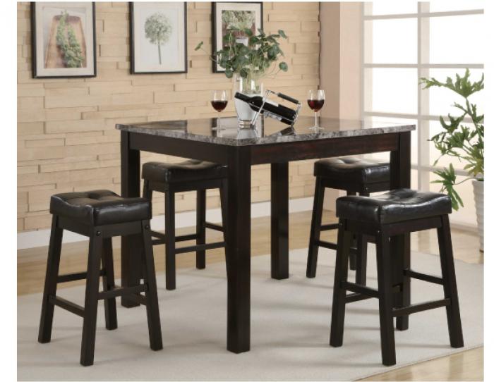 Sophia 5-Piece Marble Look Counter Height Dining Room Set,Coaster