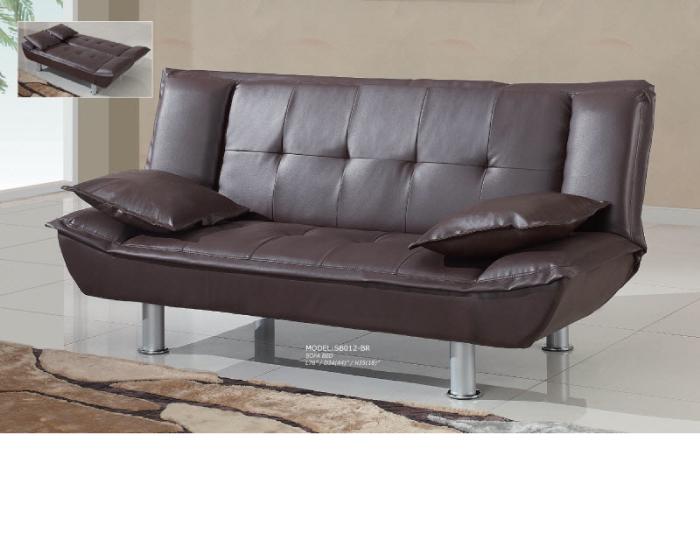 Global Leather Brown Convertible Sofa Bed ,Global Furniture