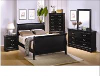 Image for Louis Philippe Black Full Sleigh Bed