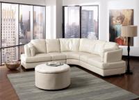 Cream Bonded Leather Sectional