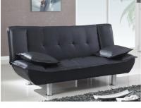 Global Leather Black Convertible Sofa Bed 