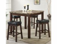 Sofie 5-Piece Marble Look Counter Height Dining Room Set