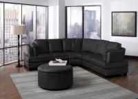 Black Bonded Leather Sectional