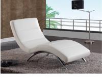 Global White Leather R820 Chaise Lounge