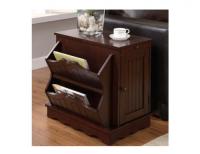 Cherry Accent Cabinet Table with Magazine Rack