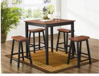 Yates 5-Piece Black & Oak Counter Height Dining Room Set