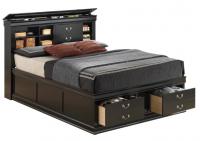 Image for Louis Philippe Black Queen Storage Bed