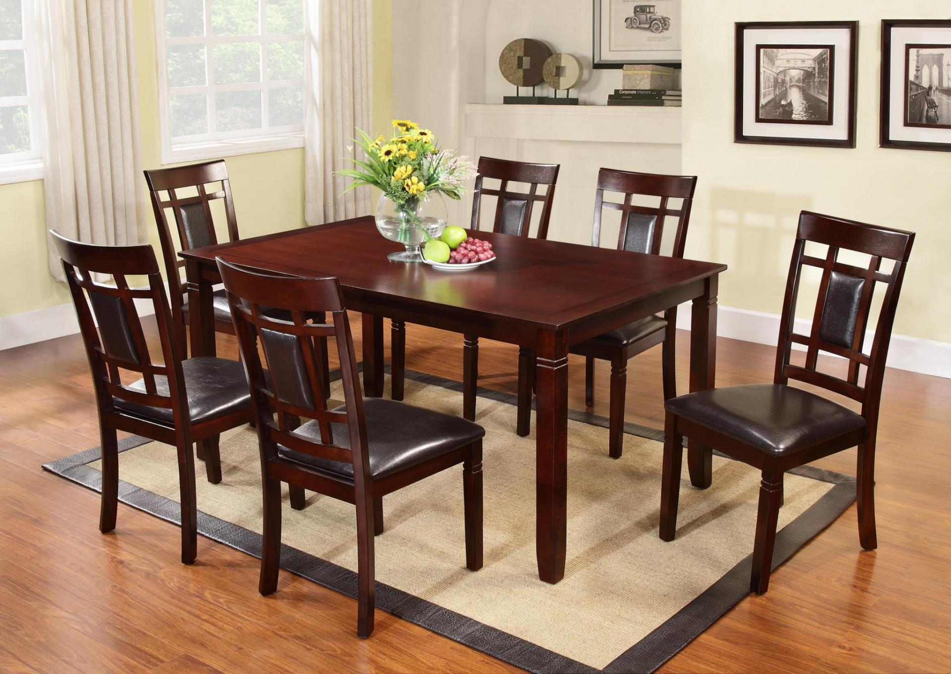  7-PC DINETTE SET, TABLE & 6 CHAIRS 