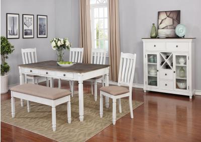 DINING TABLE-4 SIDE CHAIRS-DINING BENCH