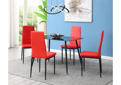 Image for BLACK DINING TABLE & 4 CHAIRS 