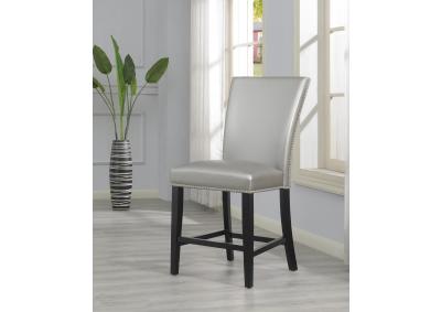 Image for SILVER PU COUNTER CHAIR (2/BOX)