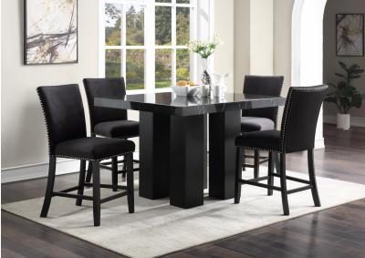 Image for COUNTER TABLE & 4 BLACK CHAIRS