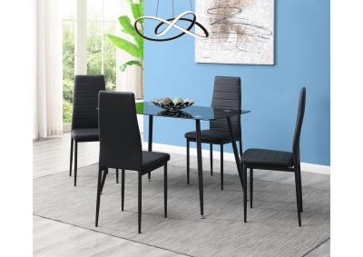 Image for BLACK DINING TABLE & 4 CHAIRS 