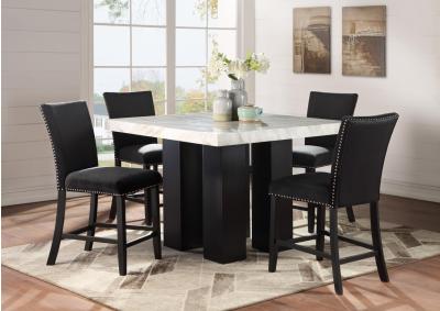 COUNTER TABLE & 4 BLACK CHAIRS
