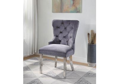 Image for DARK GRAY VELVET DINING SIDE CHAIR W/CHROME LEGS (Price Per Chair/MOQ 2)