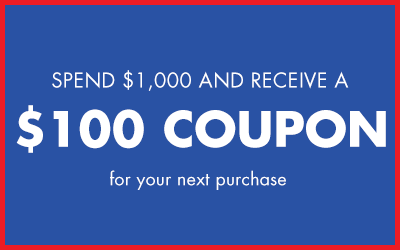 Spend 1,000 and receive a 100 coupon for your next purchase