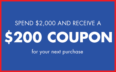 Spend 2,000 and receive a 200 coupon for your next purchase