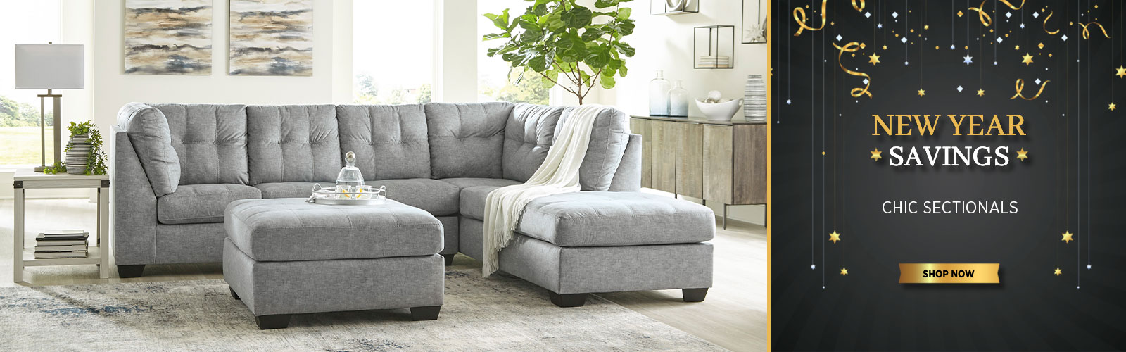 New Year's Savings - Chic Sectionals - Shop Now