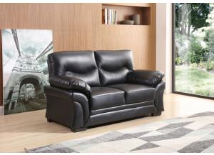 Image for Black Leather Loveseat