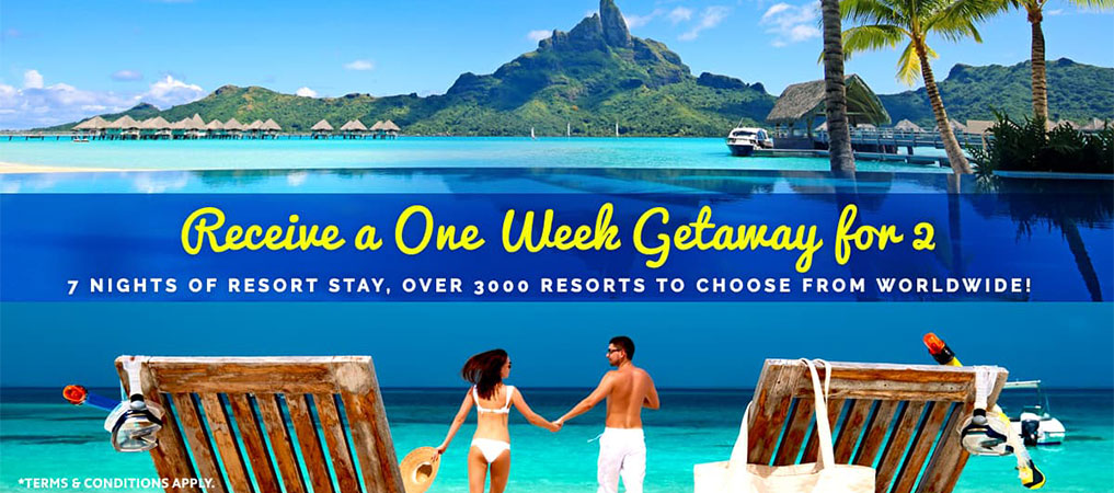 Receive a one week getaway for 2!