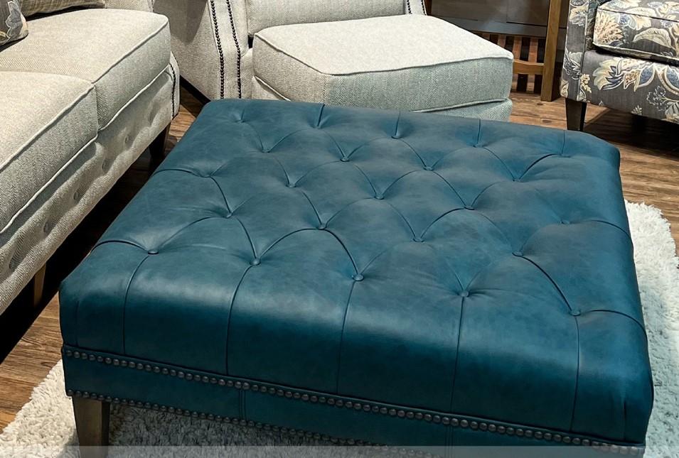 Omaha Turquoise Ottoman
