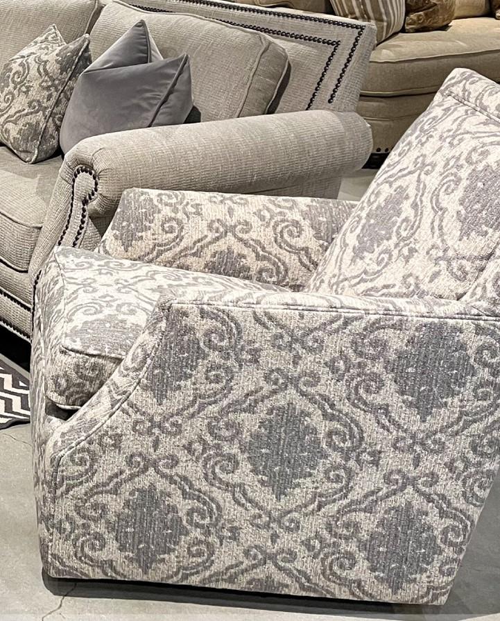 Desdemona Zinc Swivel Chair