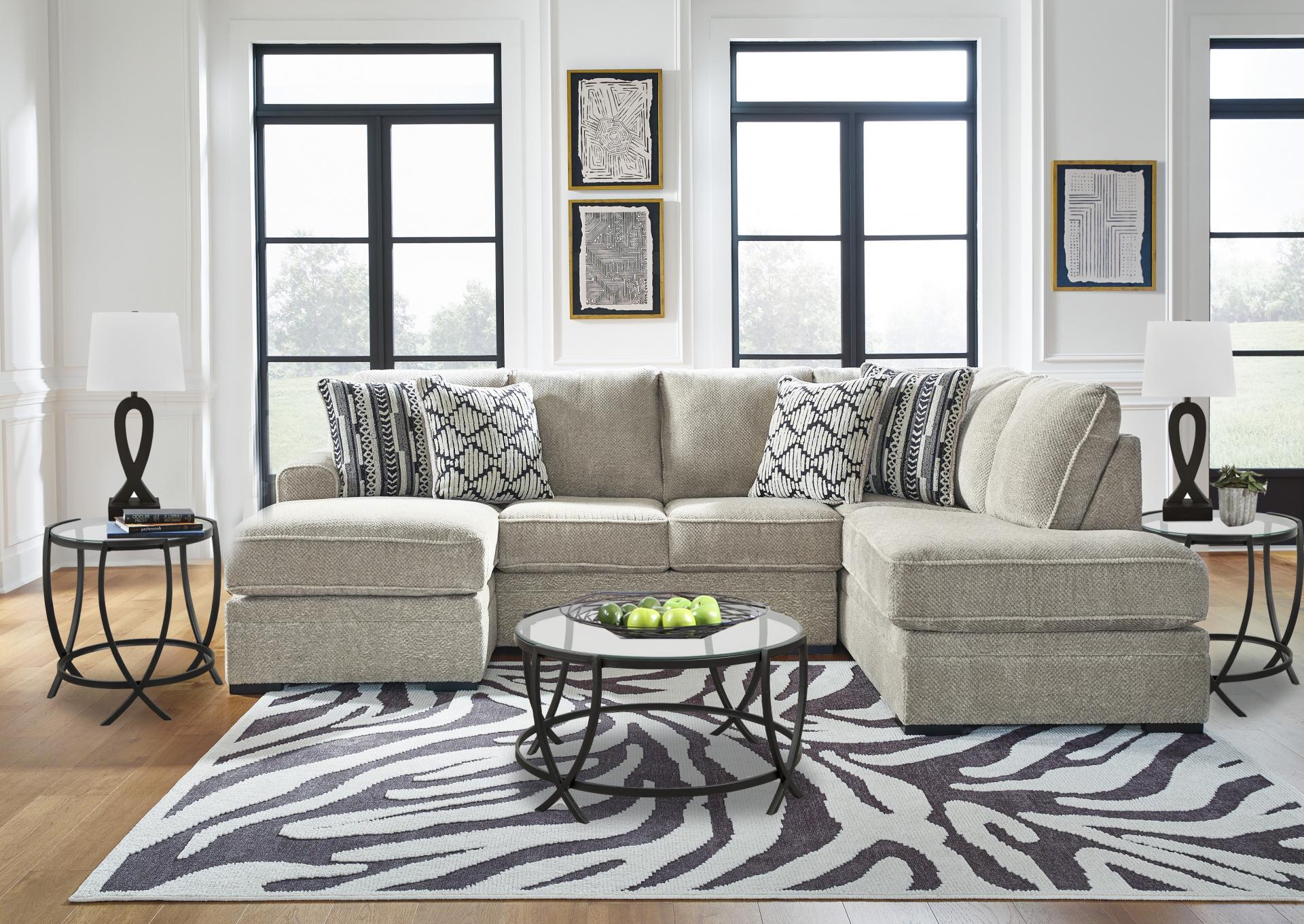 Calnita 2-Piece Sectional with Chaise + Tables, Lamps & Rugs,4th of July Blowout Sale 2024