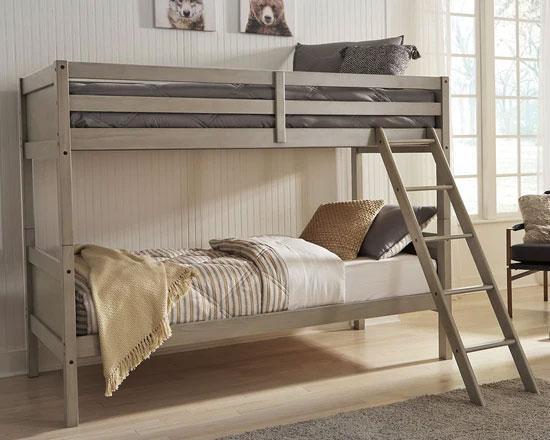 Lettner Twin/Twin Bunk Bed with Ladder + FREE Mattress,Black Friday Deals 11-26-24