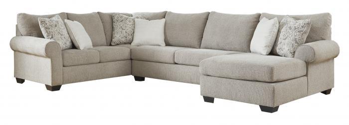 <Baranello Stone RAF Chaise End Sectional + FREE Tables