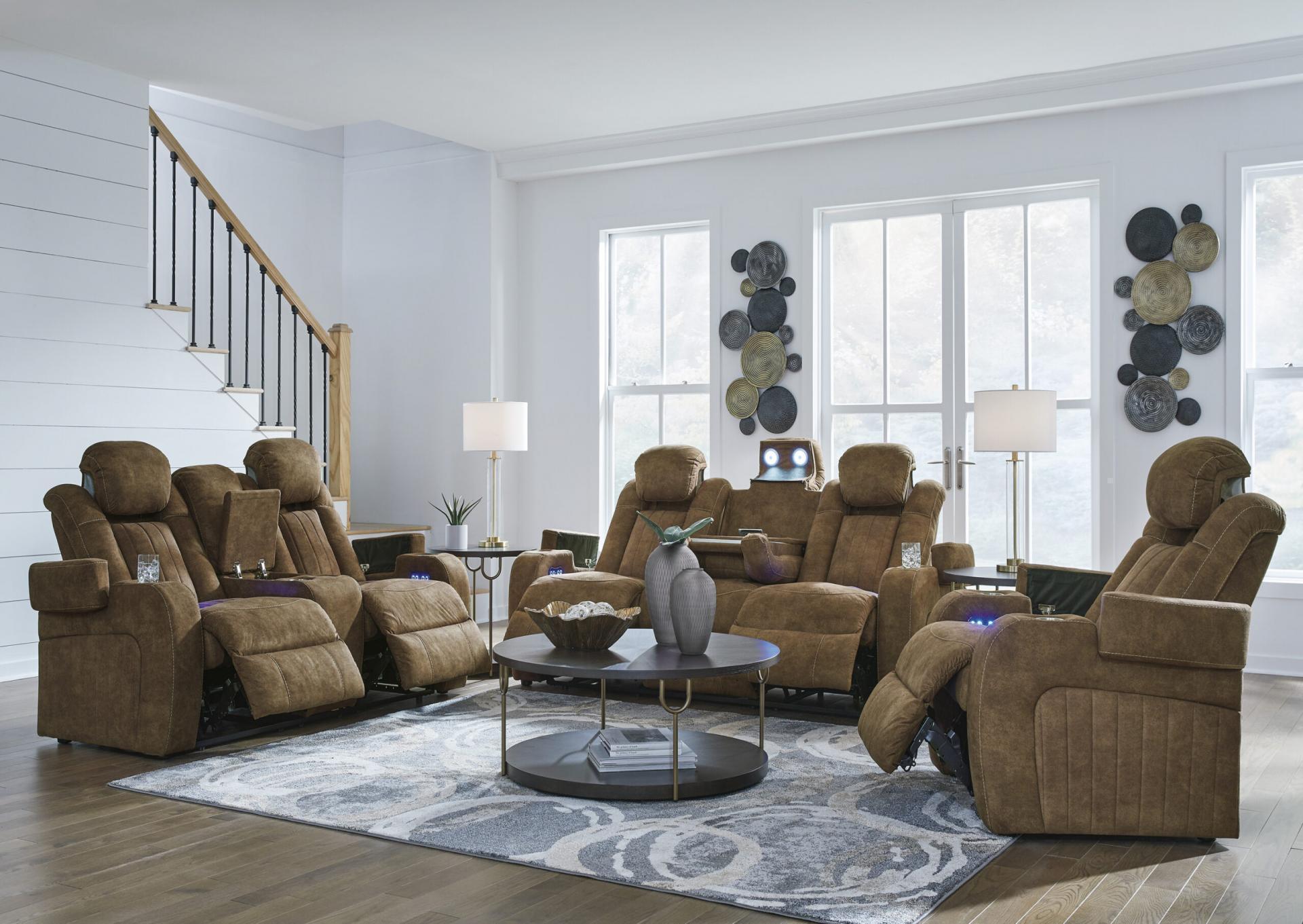 Wolfridge Power Reclining Sofa & Loveseat + Bonus Buy Recliner + FREE 55" TV,T-0138629 Black Friday 10-29-24