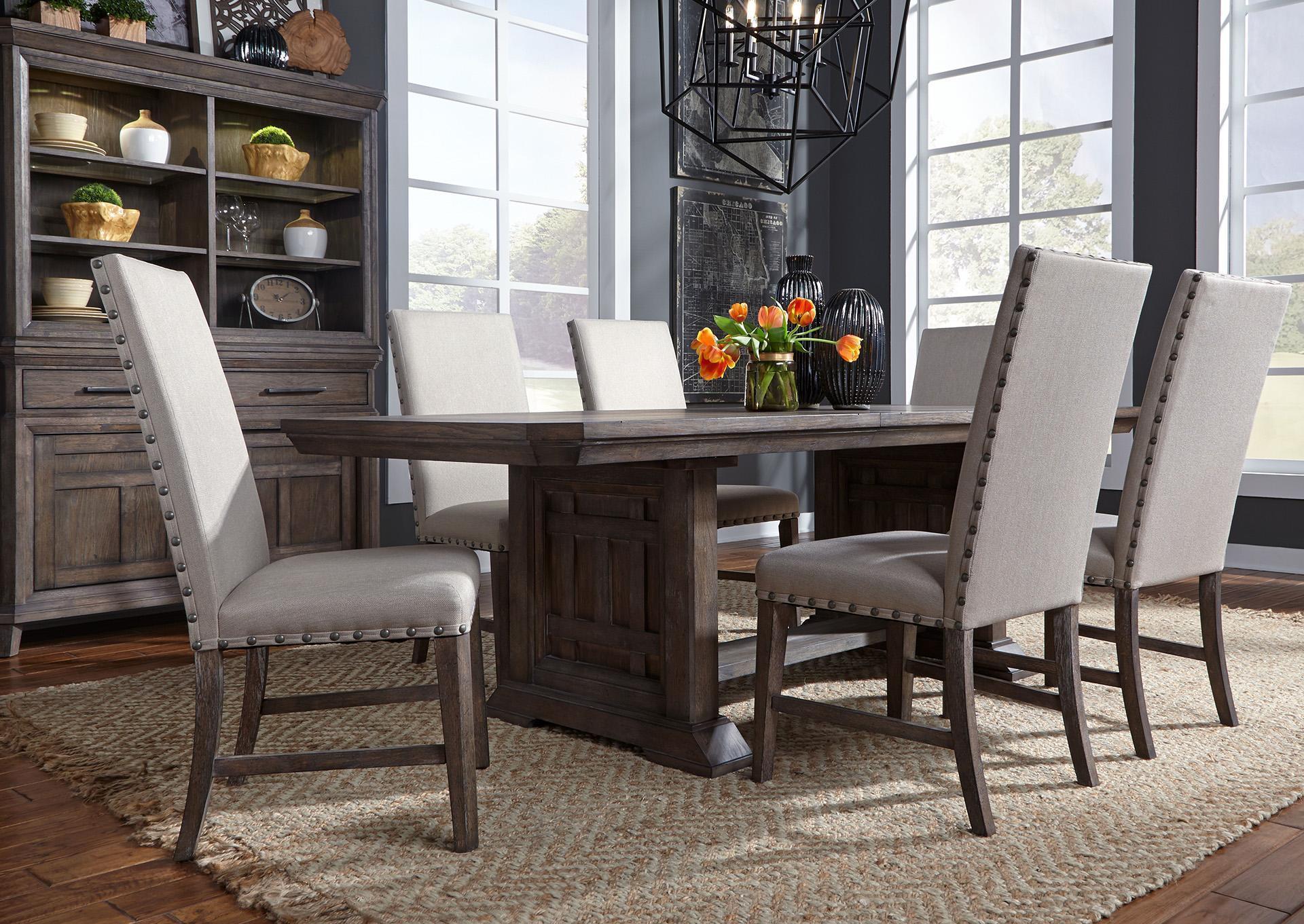 823-Trestle Table & 6 chairs,T-0124673 Total Home Package 2-27-24