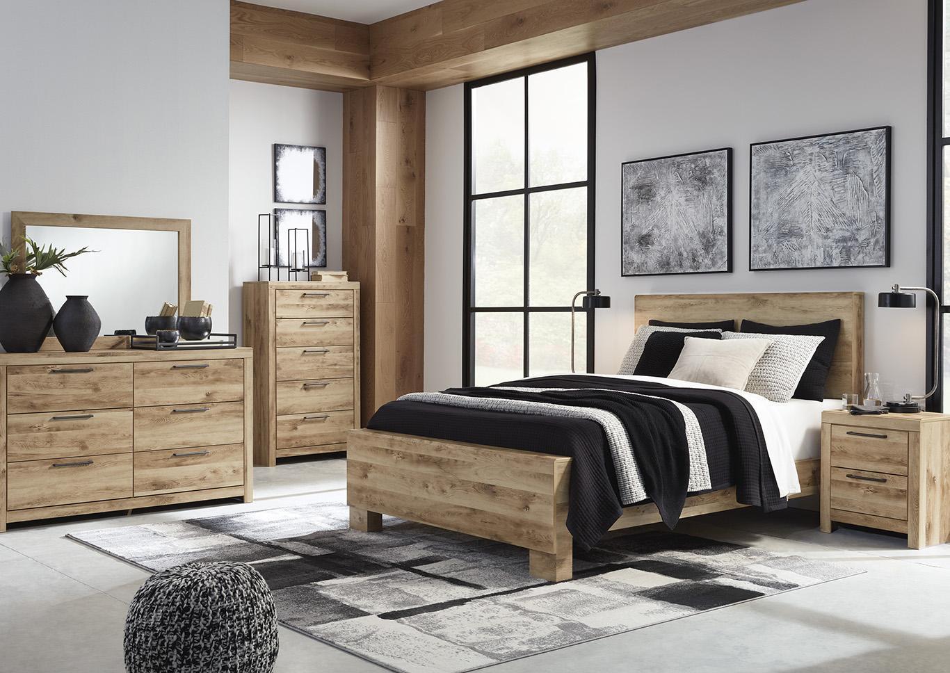Hyanna King Bed, Dresser & Mirror + Chest & Nightstand + FREE Mattress,4th of July Blowout Sale 2024