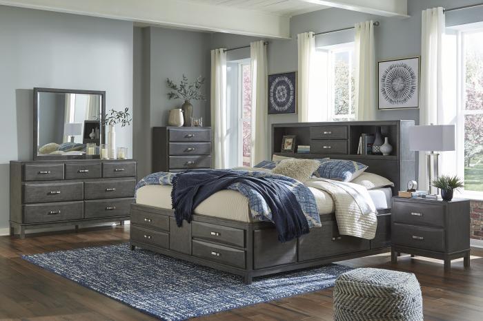 Caitbrook Queen Storage Bed w/Dresser, Mirror, Chest & Nightstand + FREE MATTRESS ,T-0138629 Black Friday 10-29-24